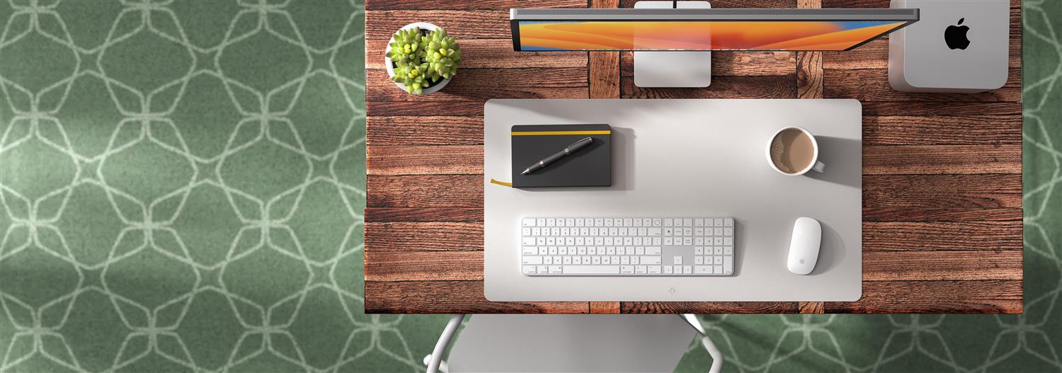 Twelve South DeskPad: imitation leather desk pad - light gray
