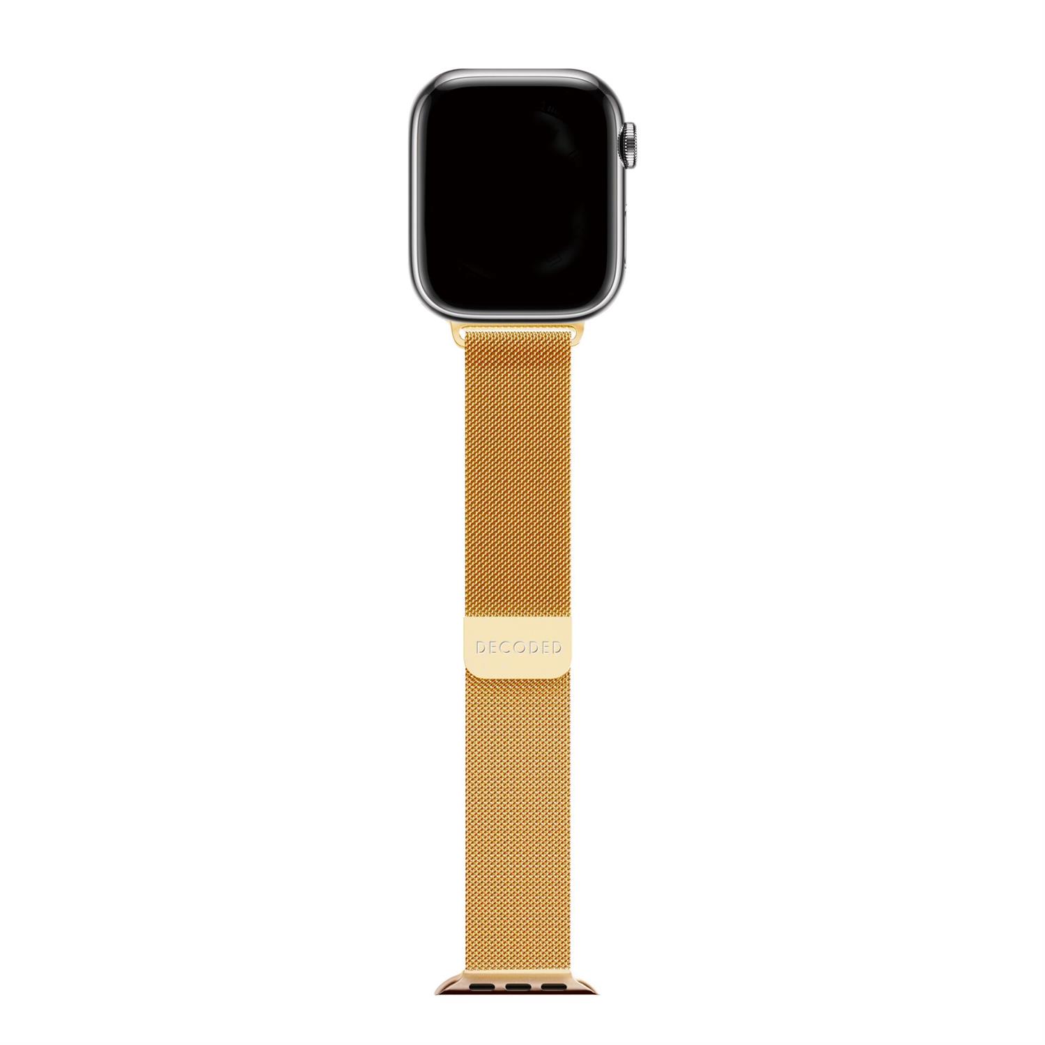 Decoded Milanaise Traction Strap Armband in Shiny Gold für Apple Watch 38/40/41mm