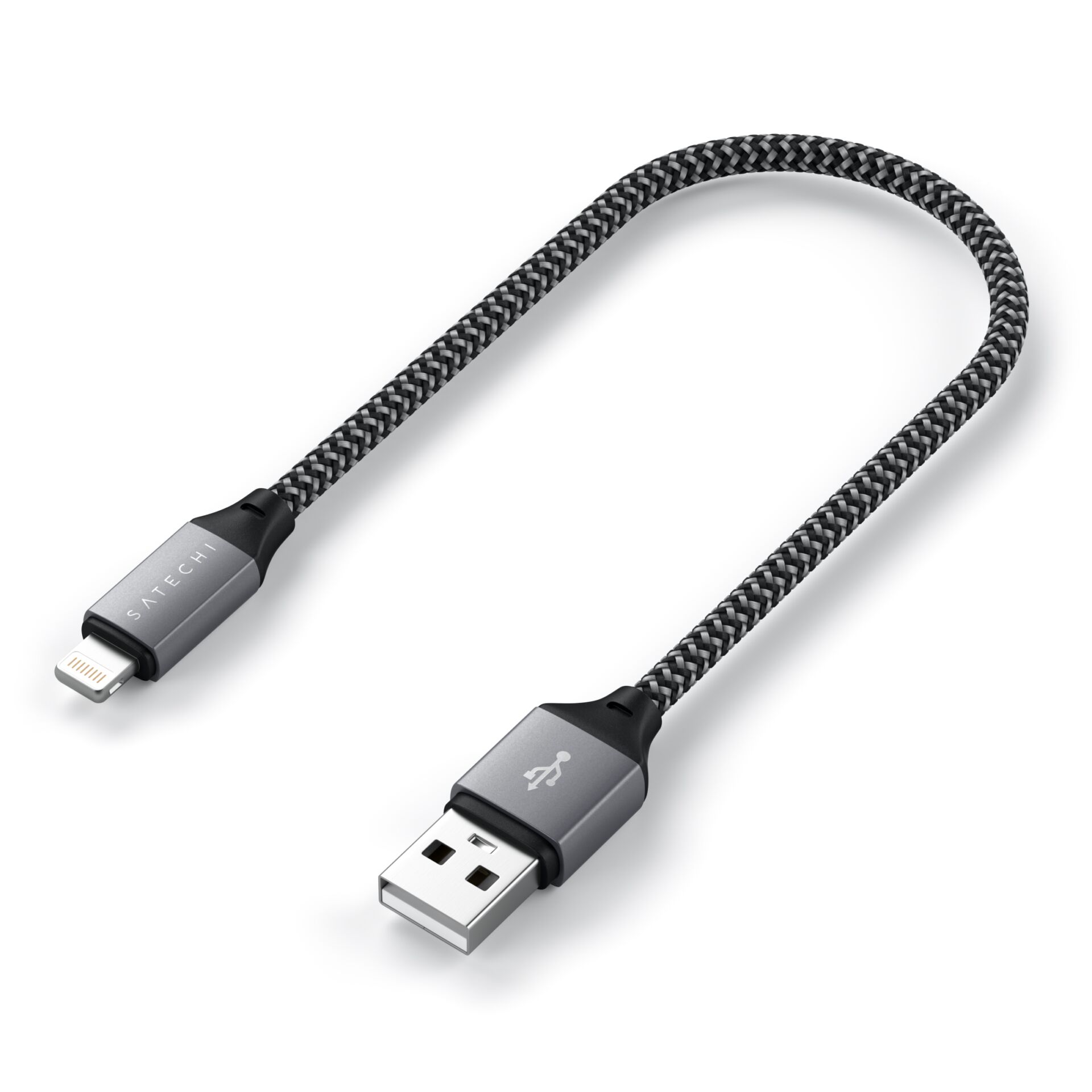 Satechi USB-A to Lightning Short Cable 25 cm - Space Gray (Grau)
