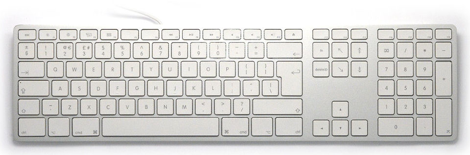 Matias Aluminum Extended USB Keyboard UK-Layout for Mac OS