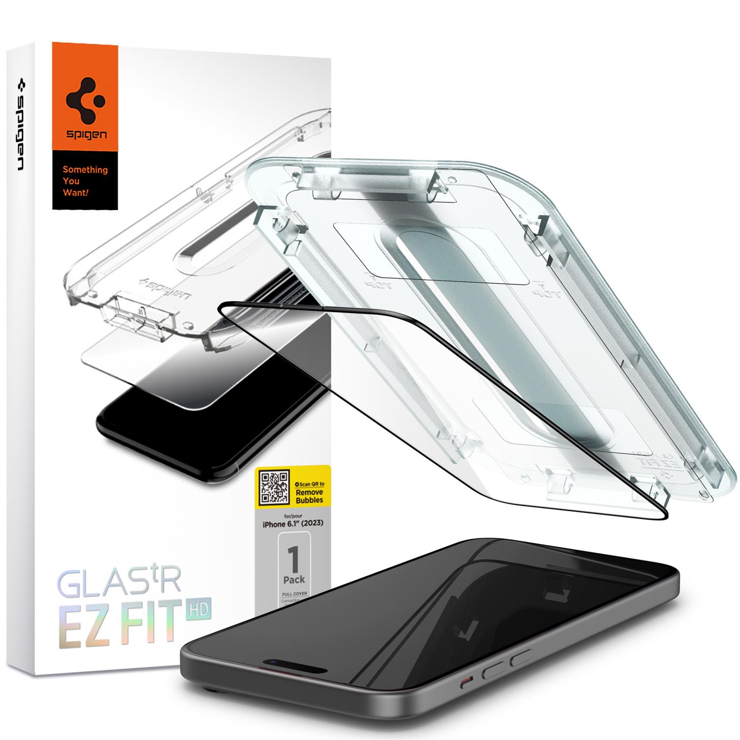 Spigen Glas.tR EZ Fit HD (1P) FC für iPhone 15 Black