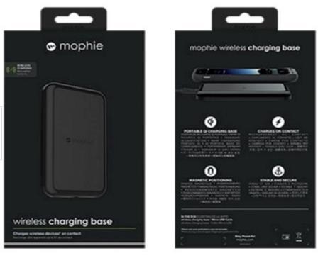 Mophie 3933 Wireless Lade Qi Lade Pad für Smartphone-Ladestation - Schwarz