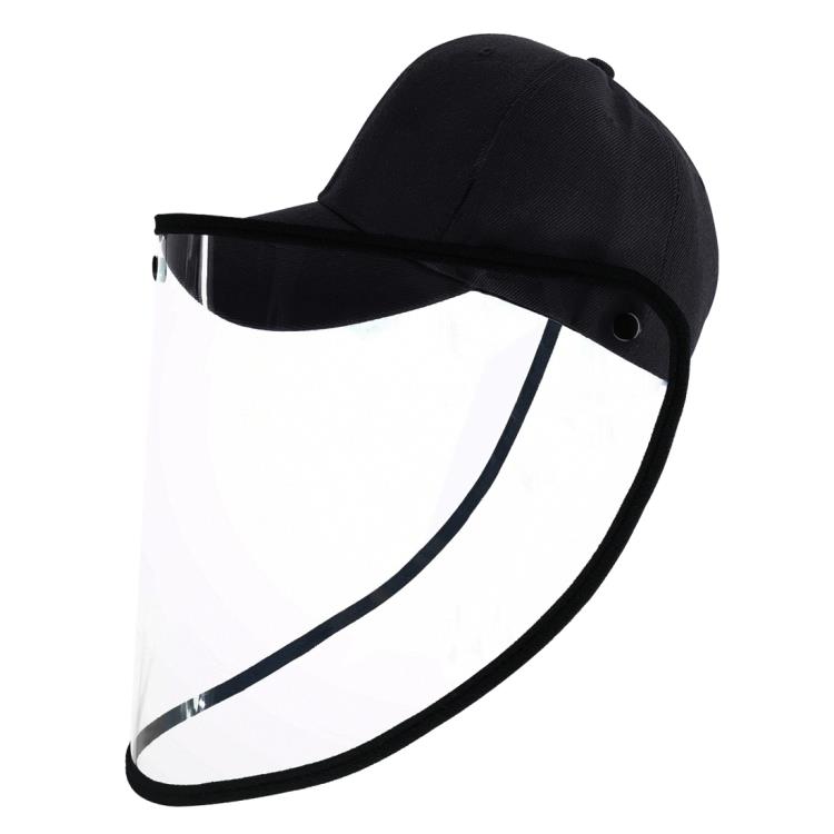 Cyoo Anti-Spuck-Schutz - Baseball Kappe Schwarz mit Transparenter Maske