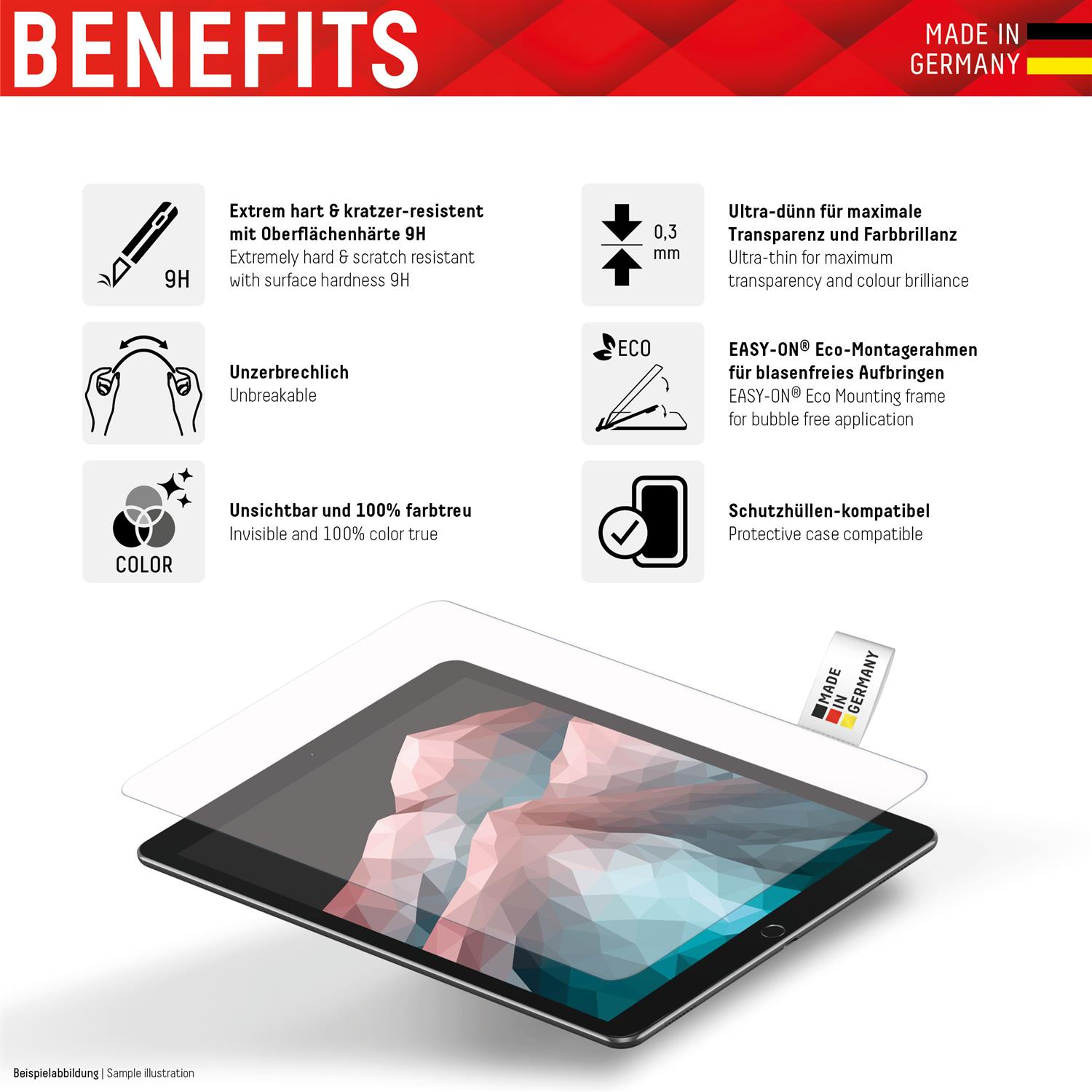 Displex Tablet Glass für Galaxy Tab A8 - transparent