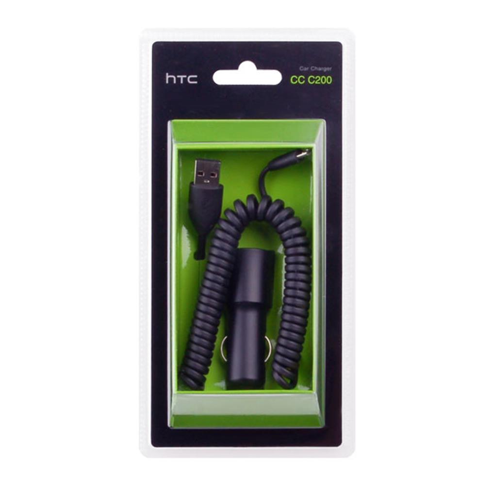 HTC CC-C200 KFZ-Ladegerät + Kabel USB-A auf Micro-USB mit 1000mA - Schwarz