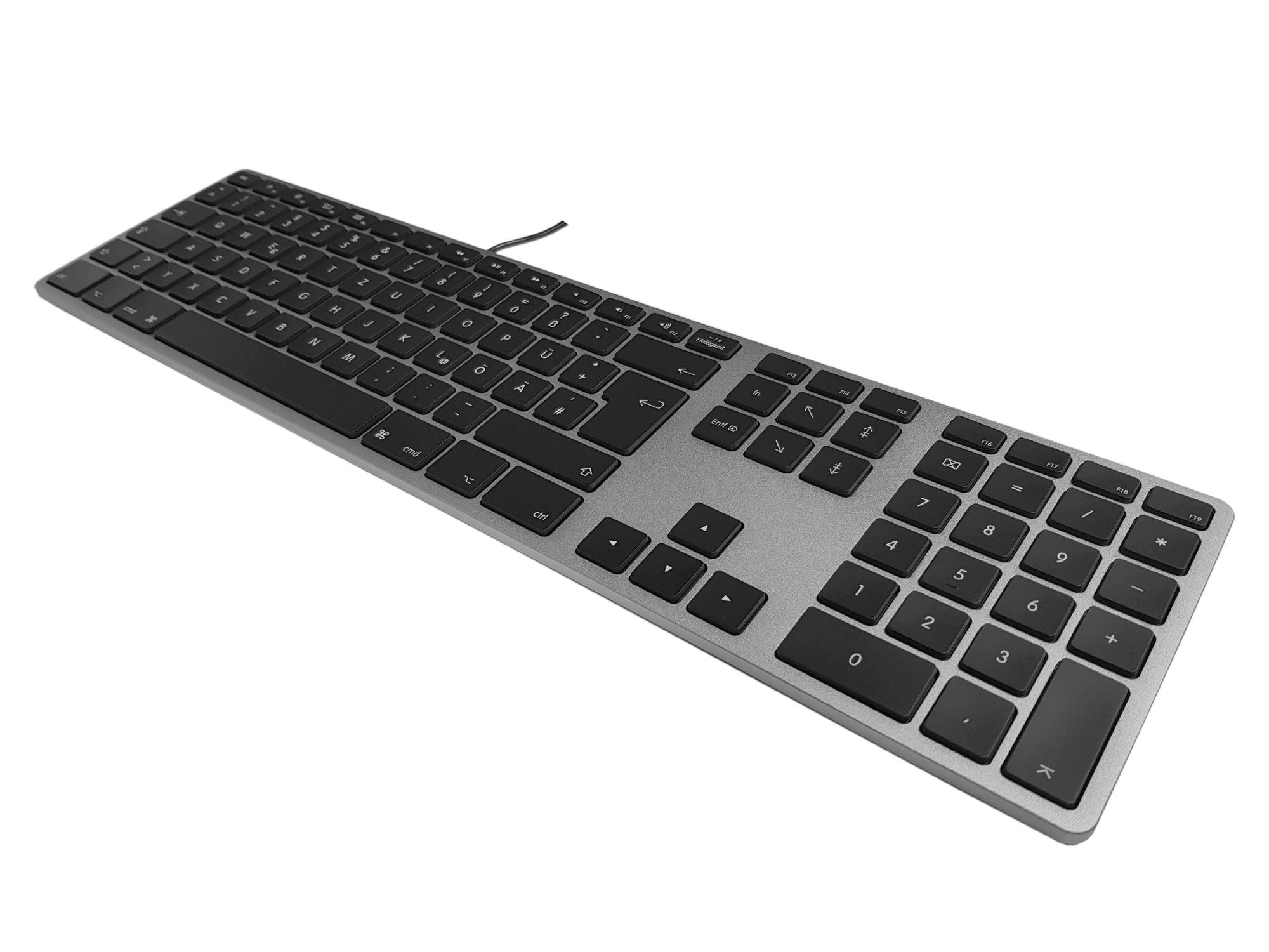 Matias Aluminum Extended USB Keyboard EN for Mac OS - Space Grey