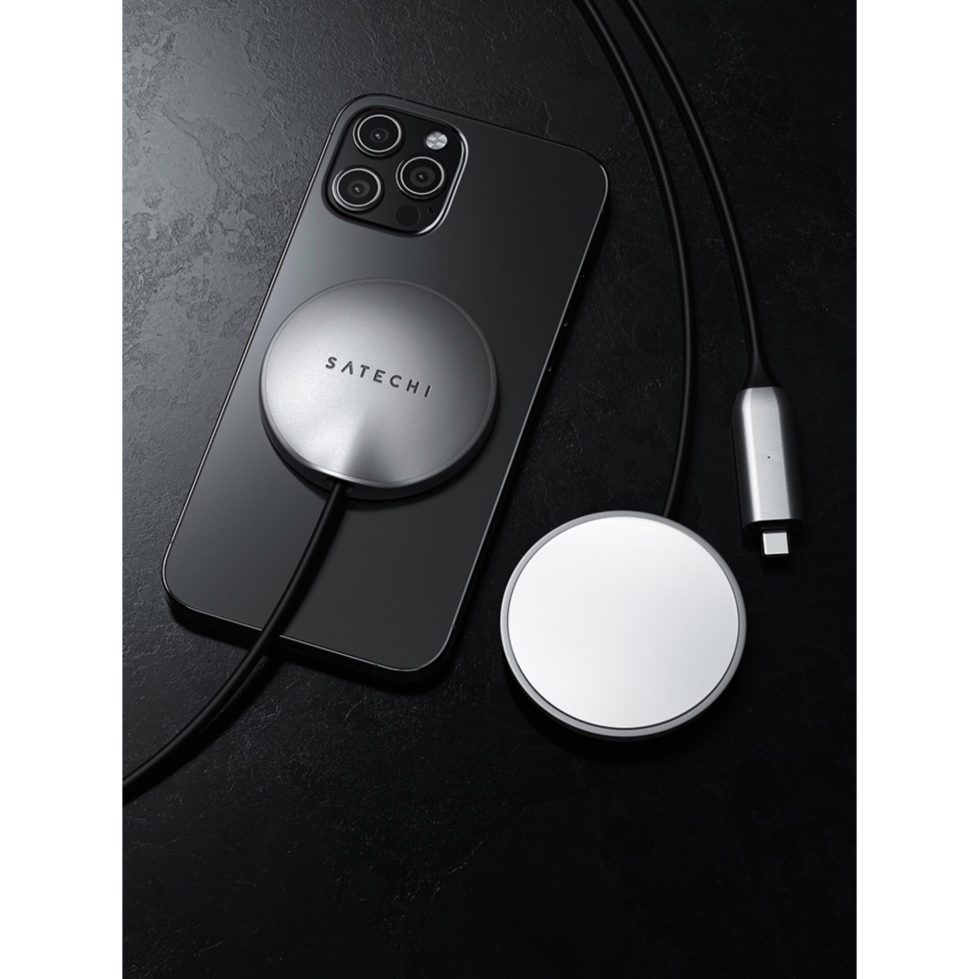 Satechi Magnetic Wireless Charging Cable - Space Gray (Grau)