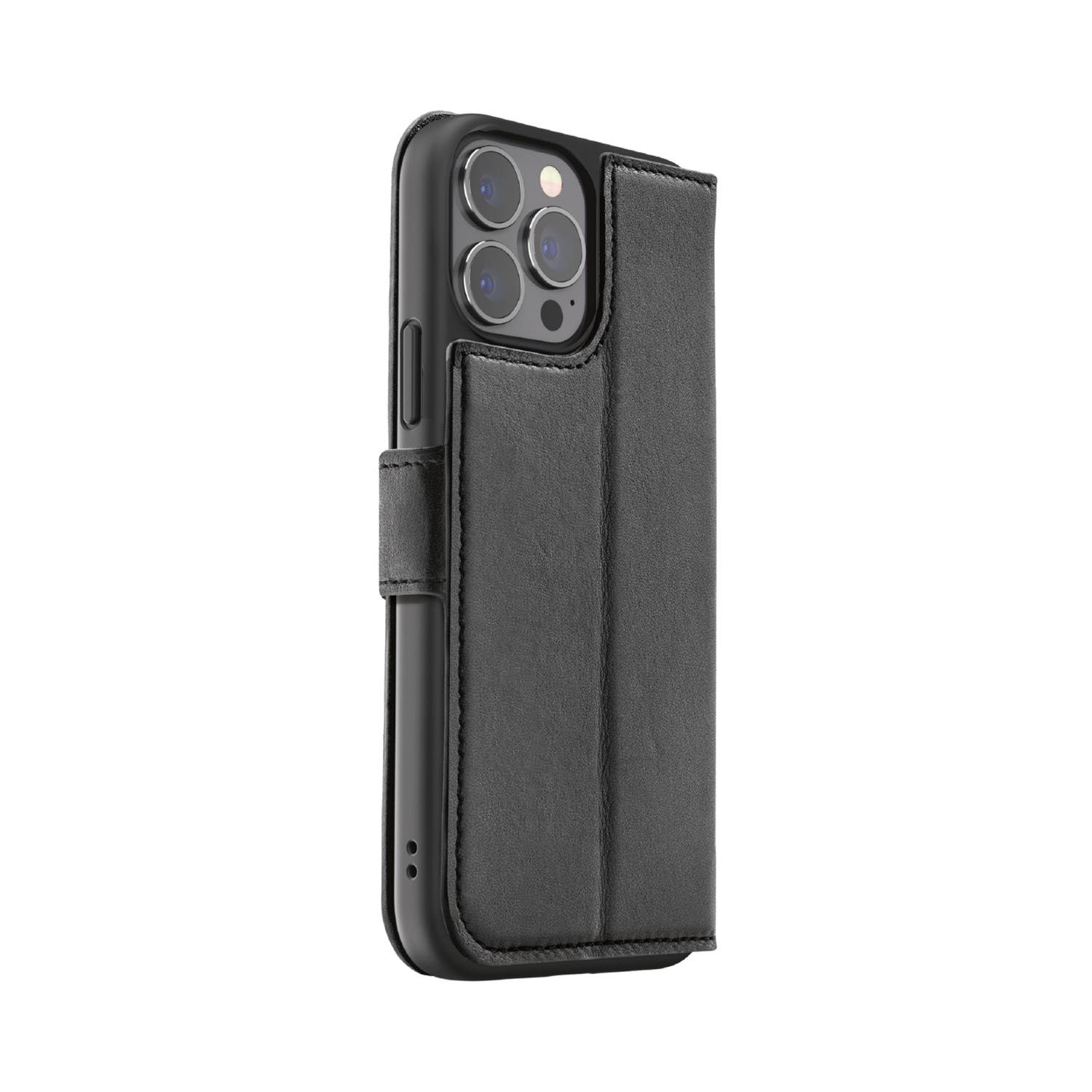 FLAVR Leather Wallet Case Recycled für iPhone 15 Pro in Schwarz