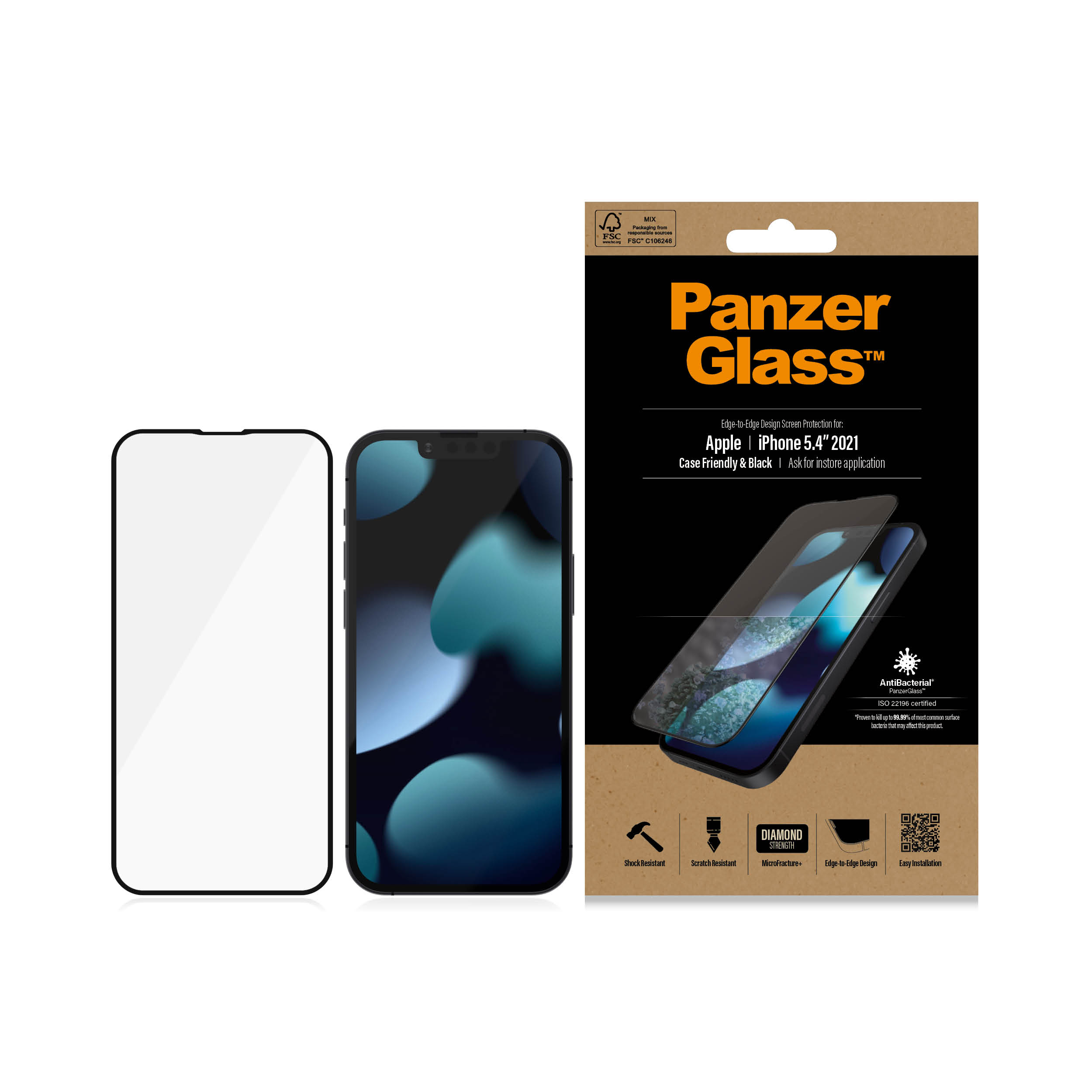 PanzerGlass Edge to Edge Pro für iPhone 13 mini - schwarz