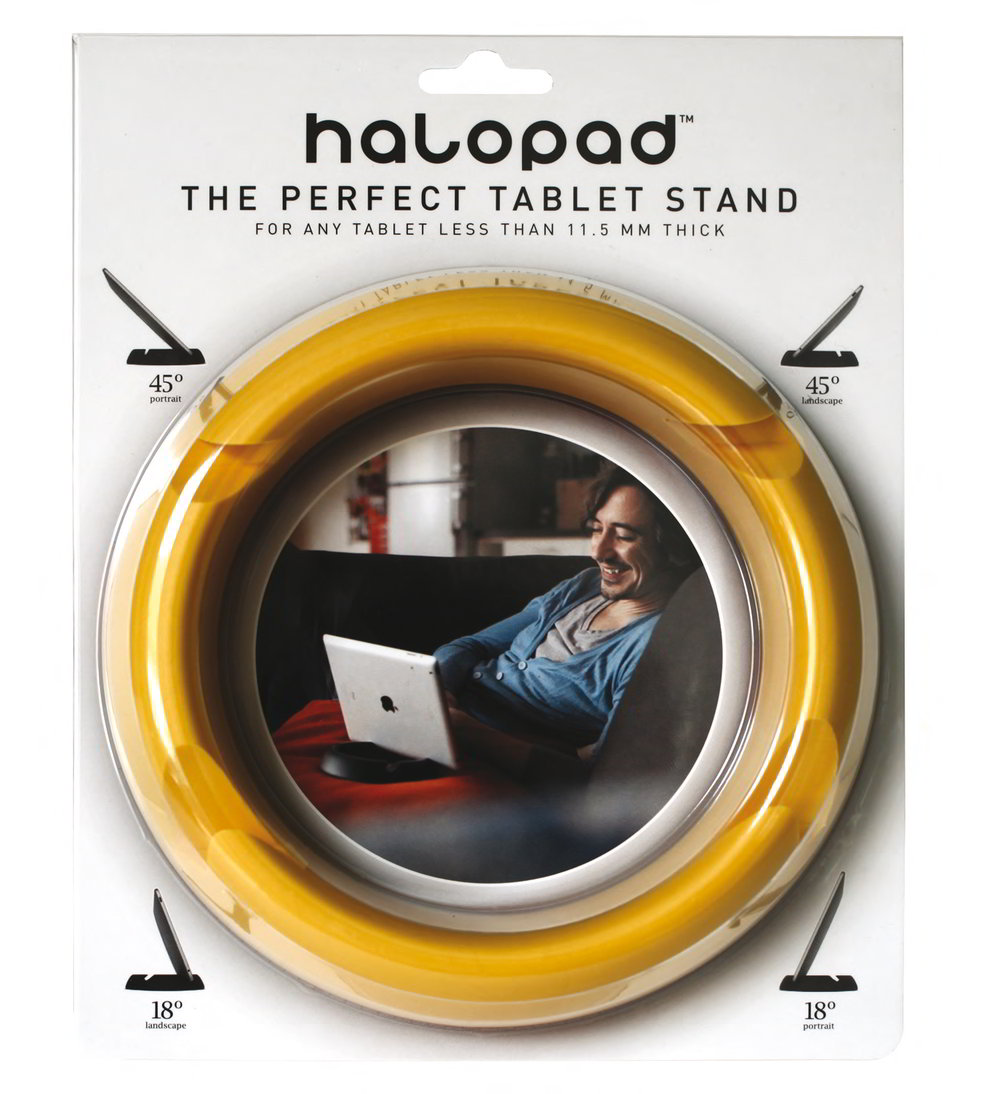 halopad - Ständer für iPad, Tablets, eBook-Reader in Gelb