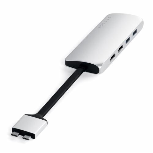 Satechi Type-C Dual Multimedia Adapter für MacBooks - Silber