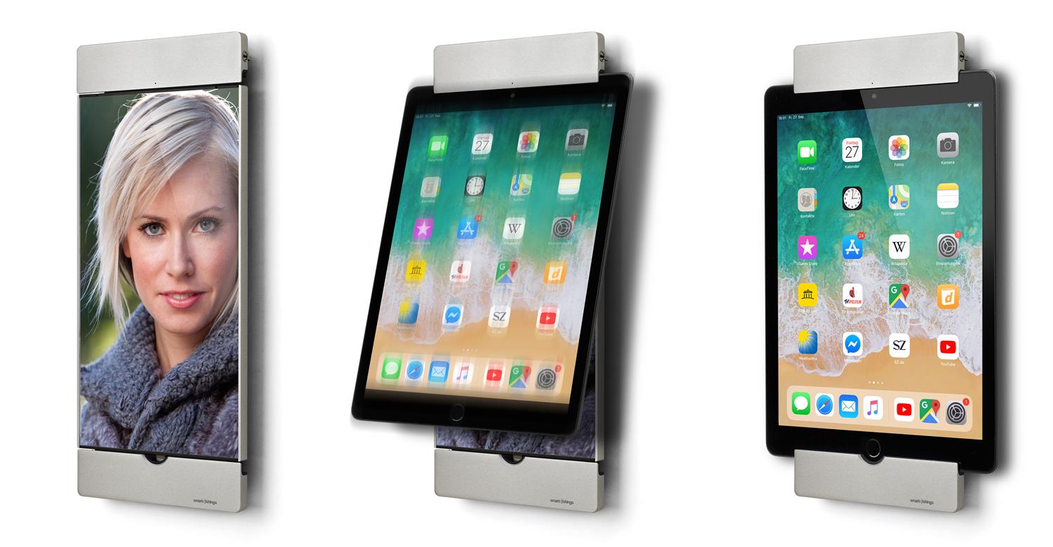 smart things sDock s21 Wandhalterung/Ladestation /Fotorahmen für iPad 10,2 Zoll, iPad Air 3, iPad Pro 10,5 - Silber