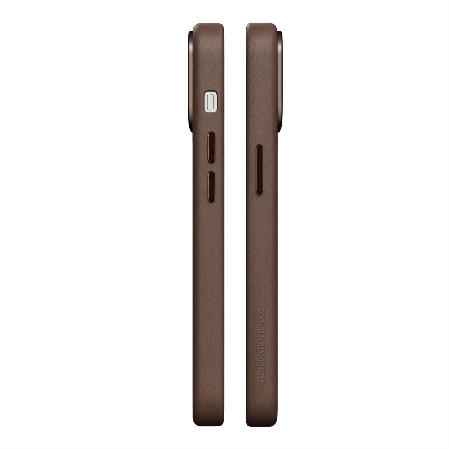 Woodcessories Bio Leather Case MagSafe für iPhone 15 - Brown