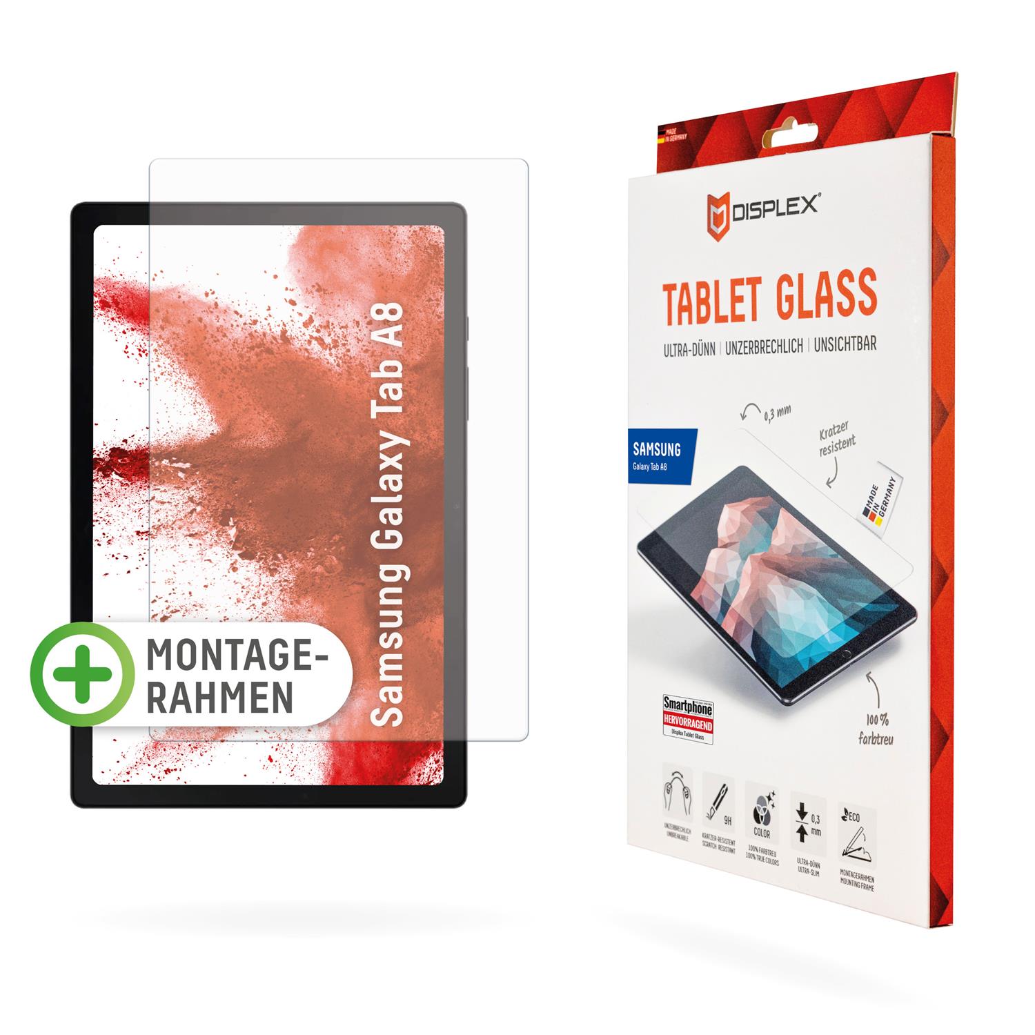 Displex Tablet Glass für Galaxy Tab A8 - transparent