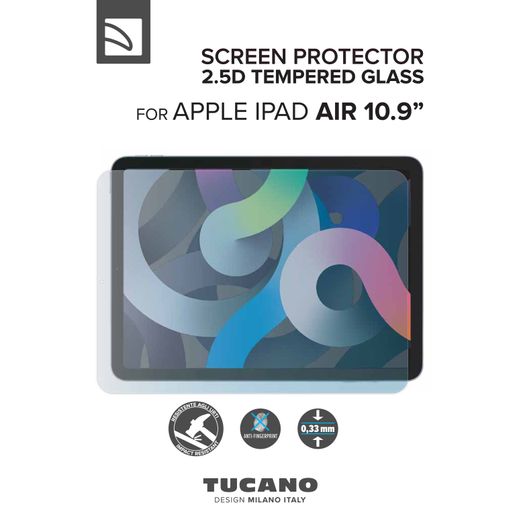 Tucano Tempered Glass Displayschutz aus gehärtetem Glas für Apple iPad Air 10,9