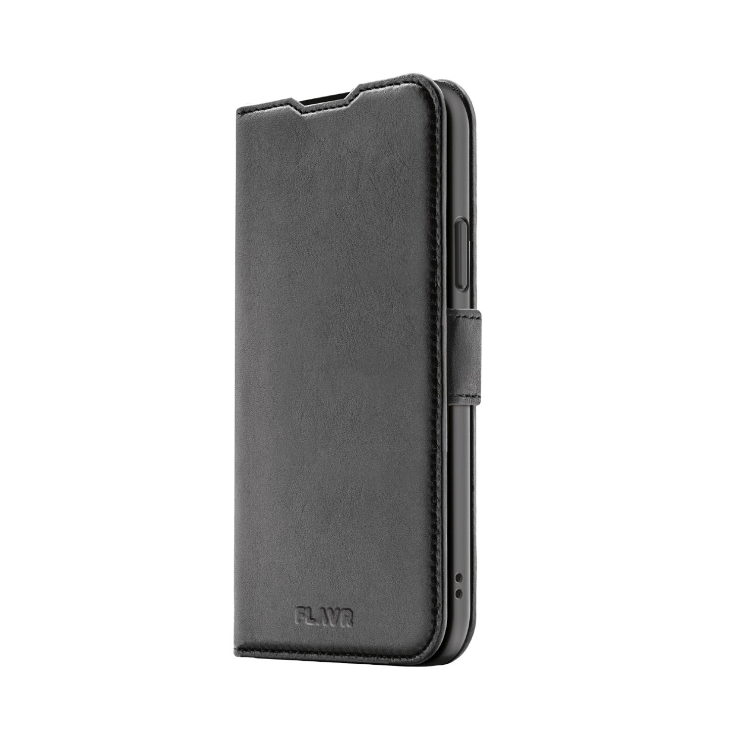 FLAVR Leather Wallet Case Recycled für iPhone 15 Pro in Schwarz