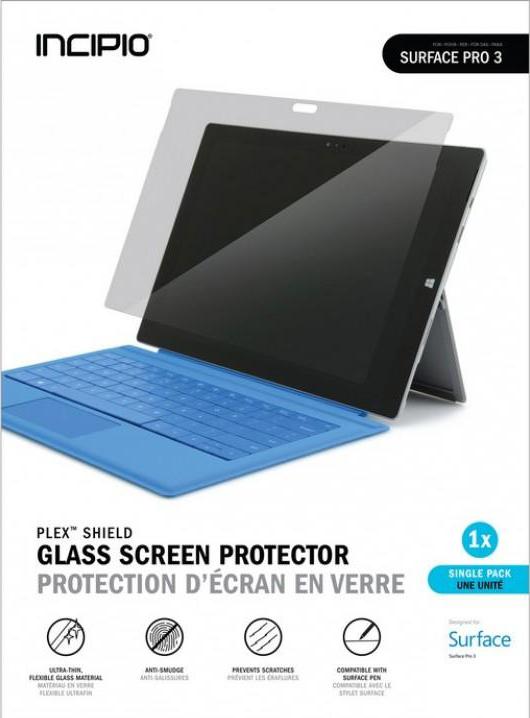Incipio Plex Shield Displayschutzfolie Flexibles Glas für Microsoft Surface Pro 3