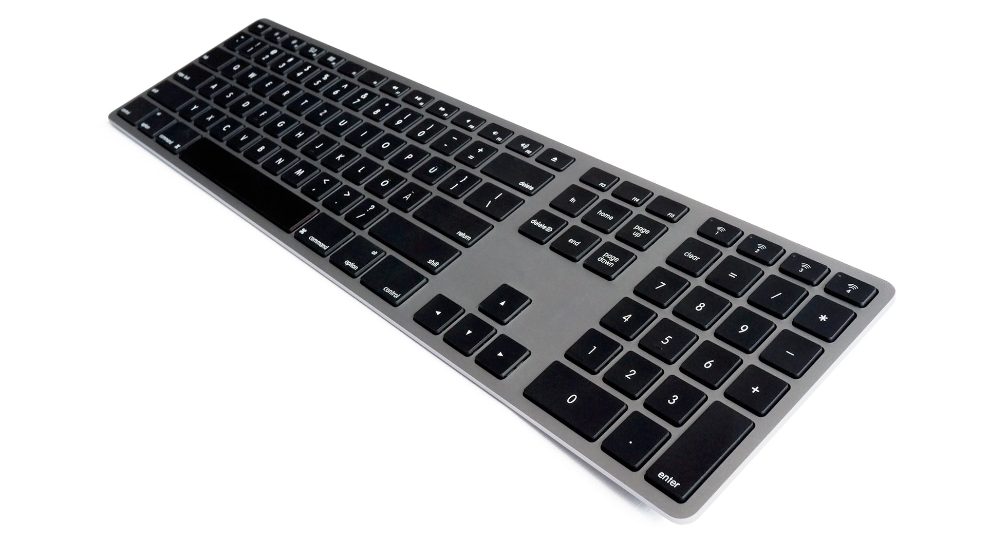 Matias Aluminum Wireless Keyboard with Backlight German for Mac OS - Space-Grey