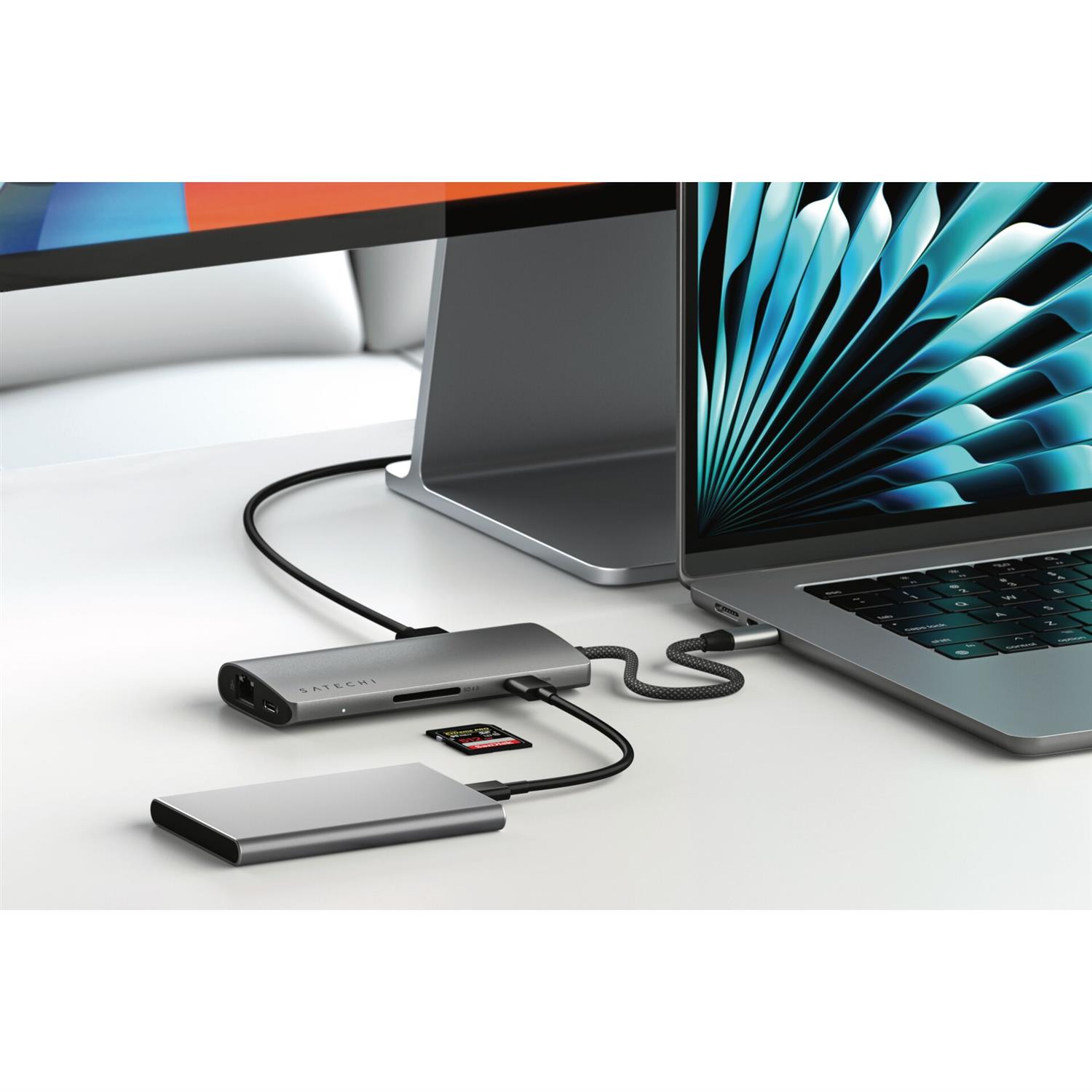 Satechi USB-C Multiport Adapter 8K mit Ethernet V3 - Space Gray