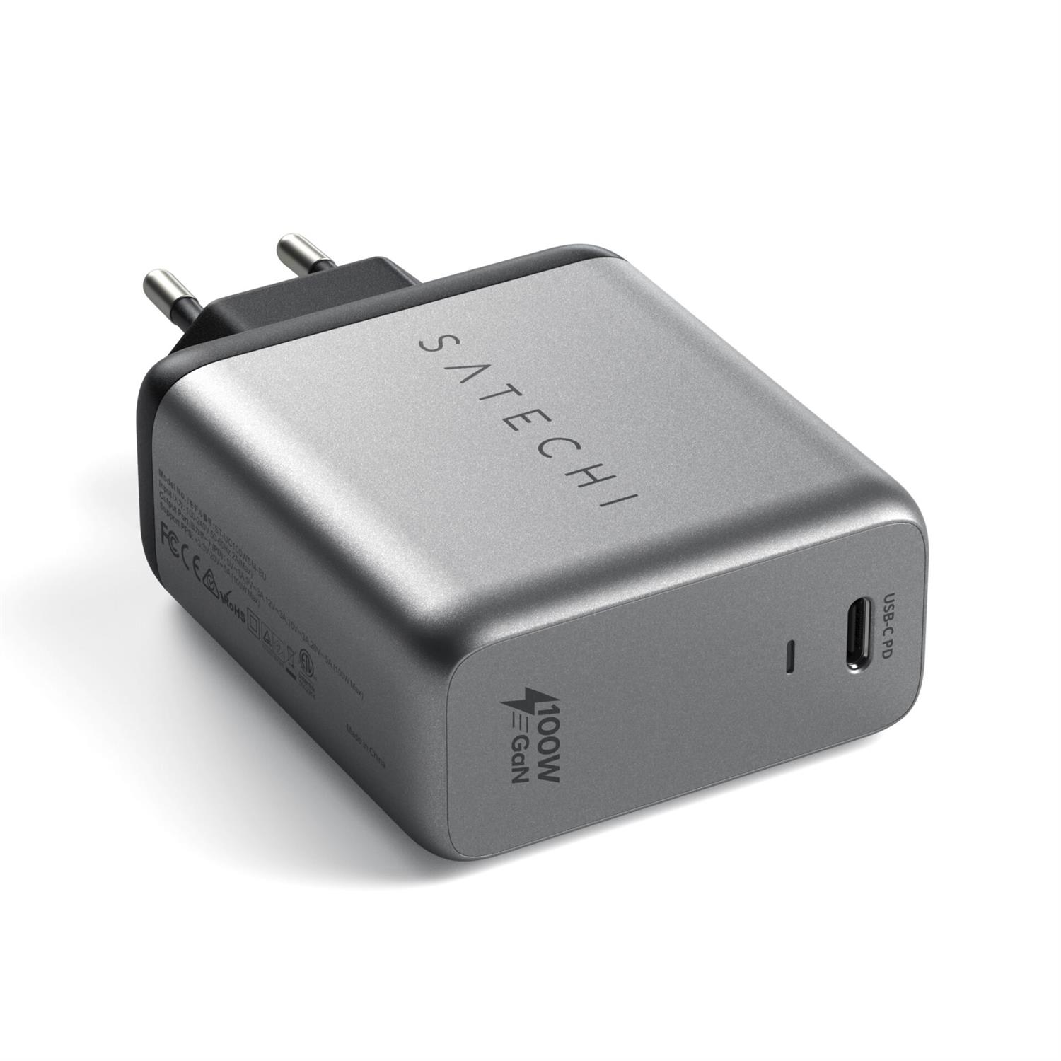 Satechi 100W USB-C PD GaN Wall Charger - space gray