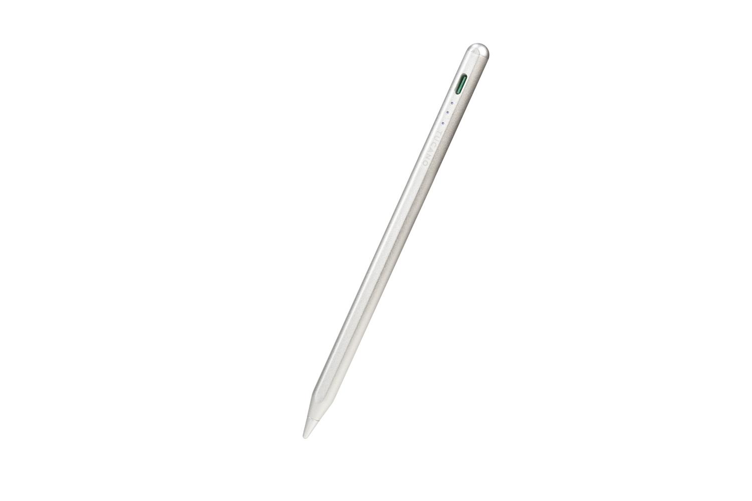 Tucano Active Stylus Pen USB-C für iPad mit Handballenerkennung, Silber