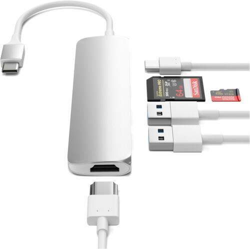 Satechi Type-C USB Passthrough HDMI Hub V2 - Silber