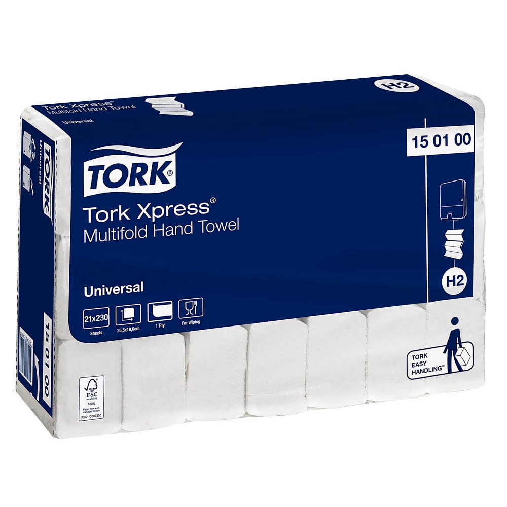 Tork Xpress Multifold-Handtücher H2 Universal Interfold-Falzung 1-lagig 4.830 Tücher - Weiß