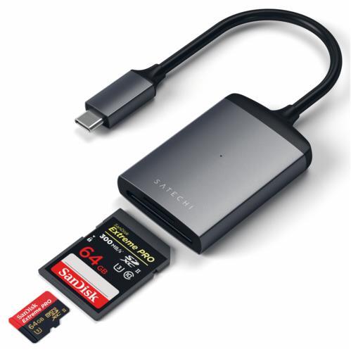 Satechi Aluminum Type-C UHS-II Micro/SD Card Reader - Space Gray (Grau)