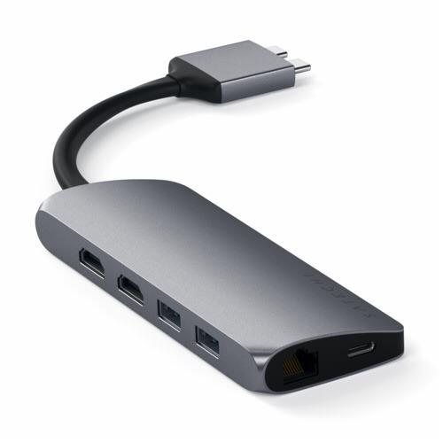 Satechi Type-C Dual Multimedia Adapter für MacBooks - Space Gray (Grau)