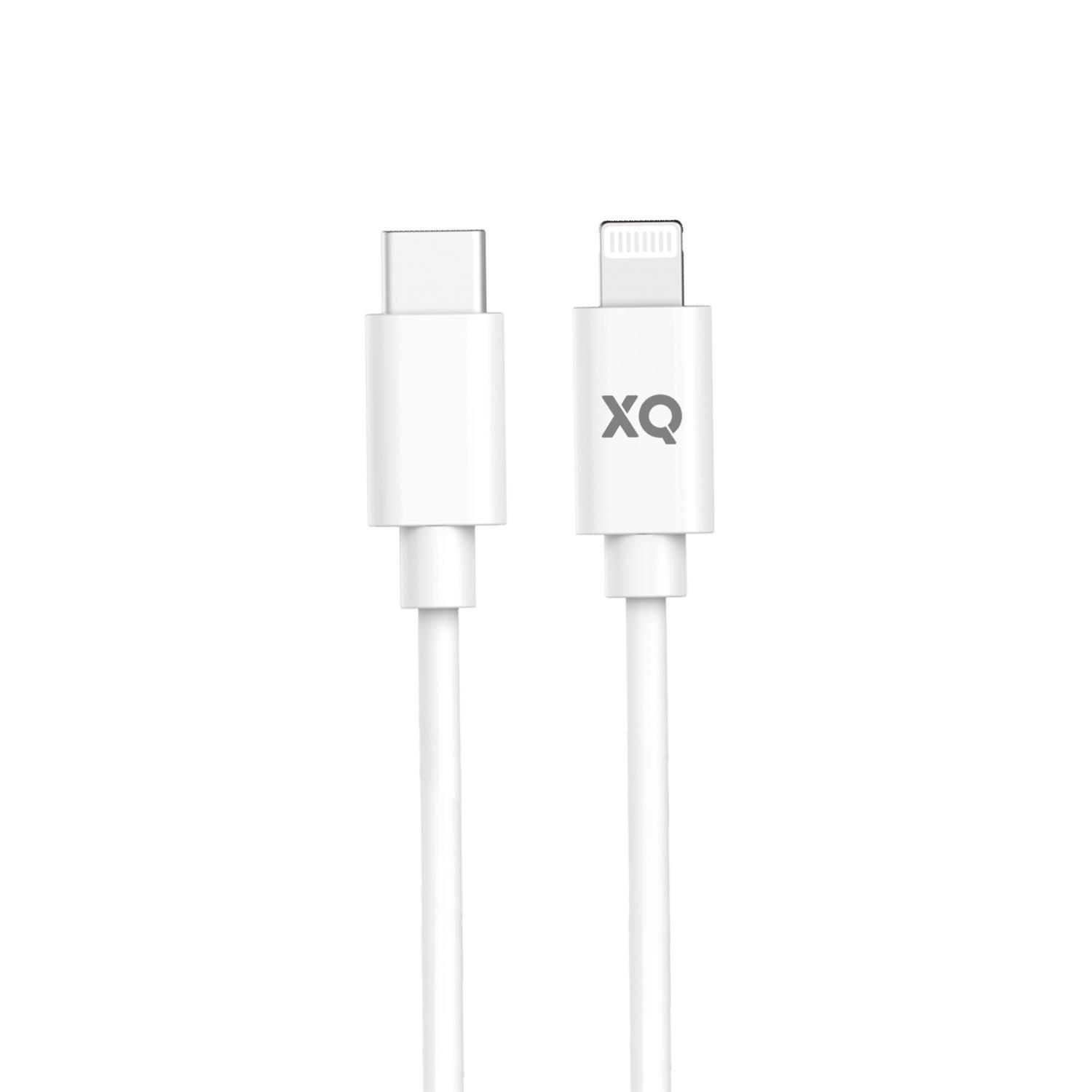 XQISIT Charge & Sync Lightning USB-C 2.0 100cm - Weiss