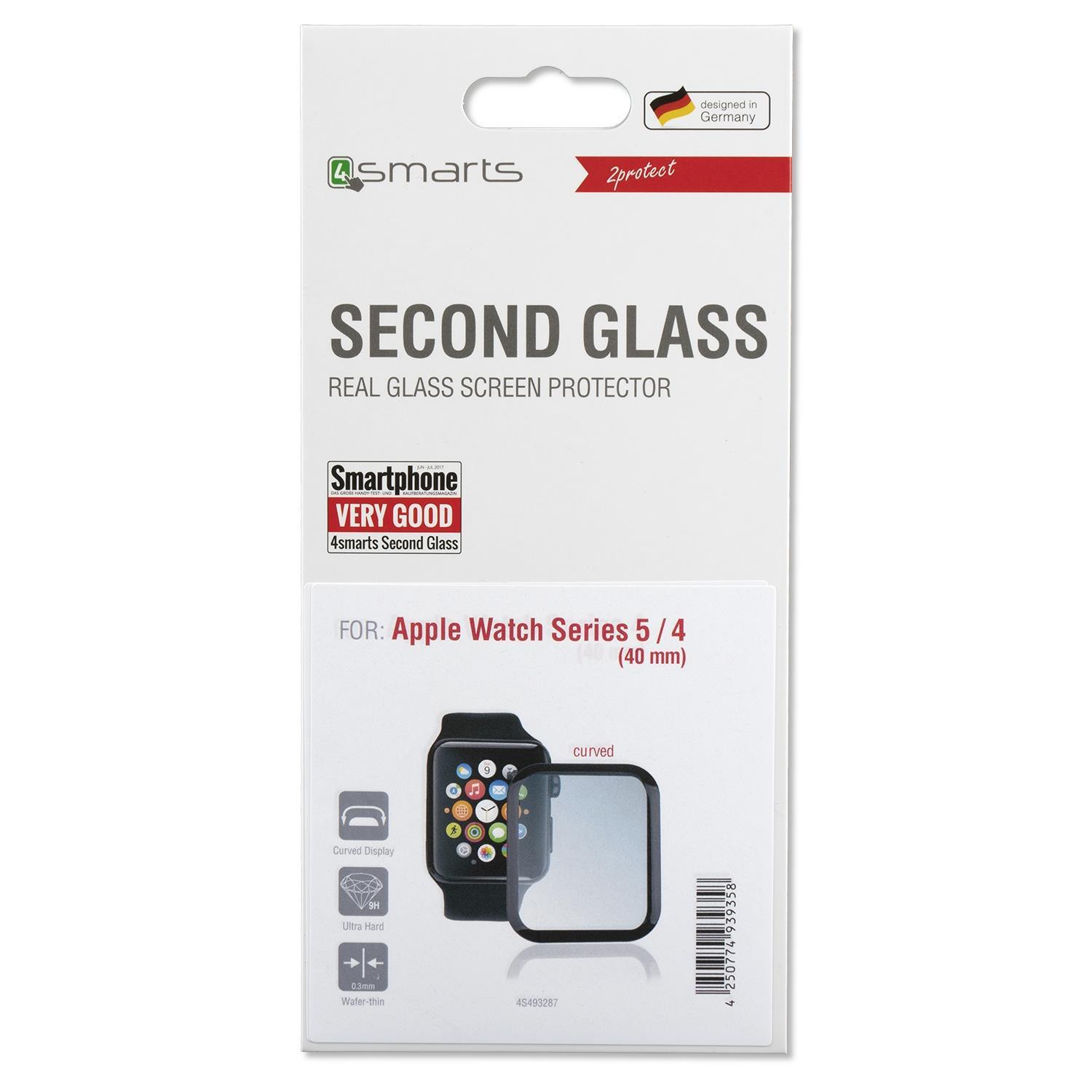 4smarts Second Glass Curved Colour Frame für Apple Watch Series 5 / 4 (40 mm) - Schwarz