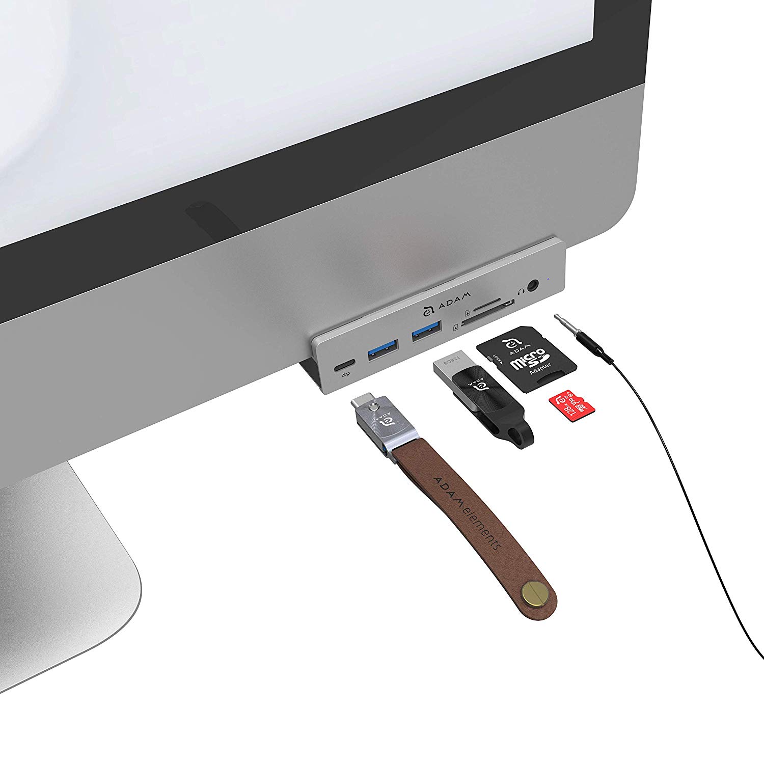 Adam Elements CASA HUB i8 8-in-1 USB-C 3.1 Hub für iMac, iMac Pro - Silber