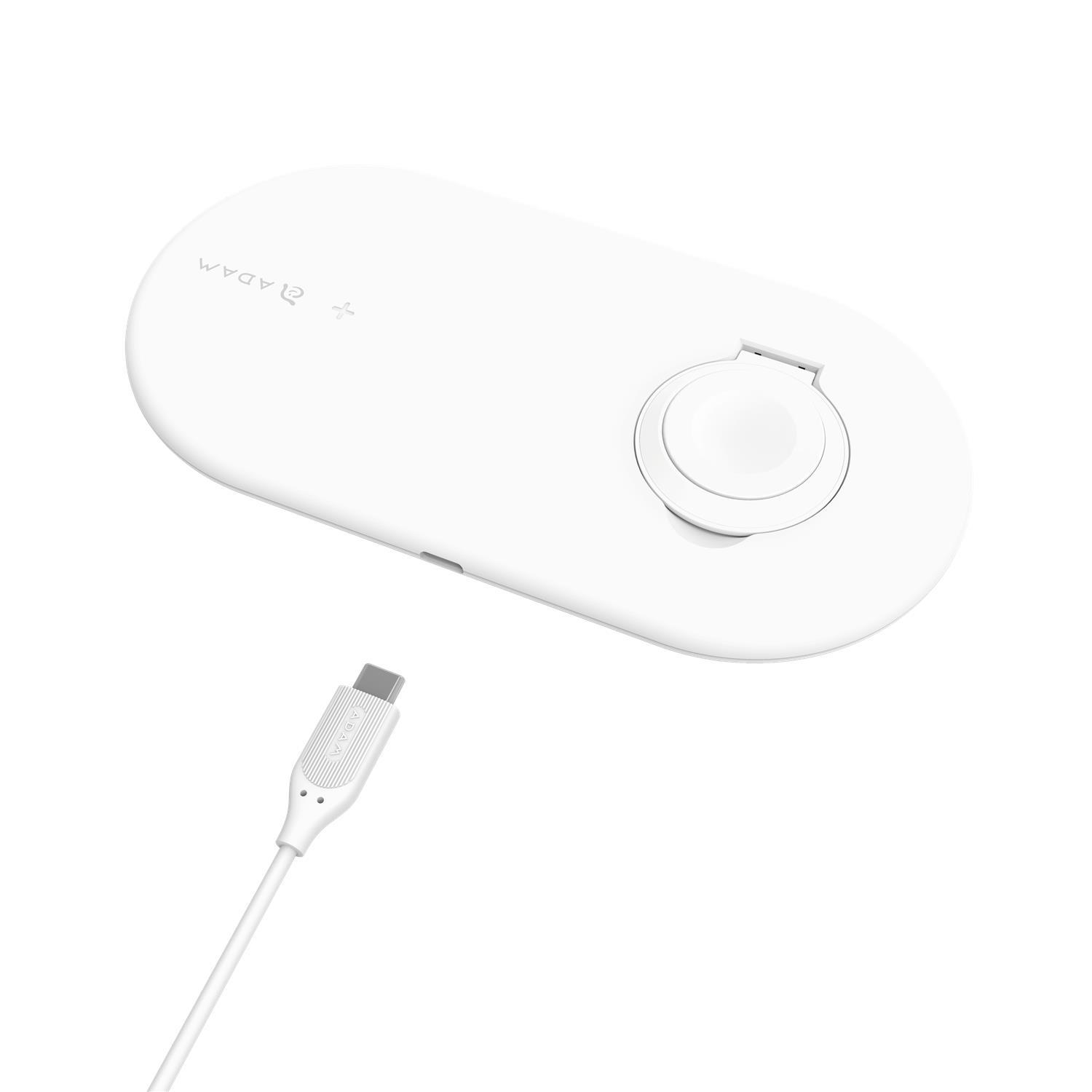 Adam Elements OMNIA Q2 - Universal Wireless Charging Pad für Mobile und Apple Watch - Weiss