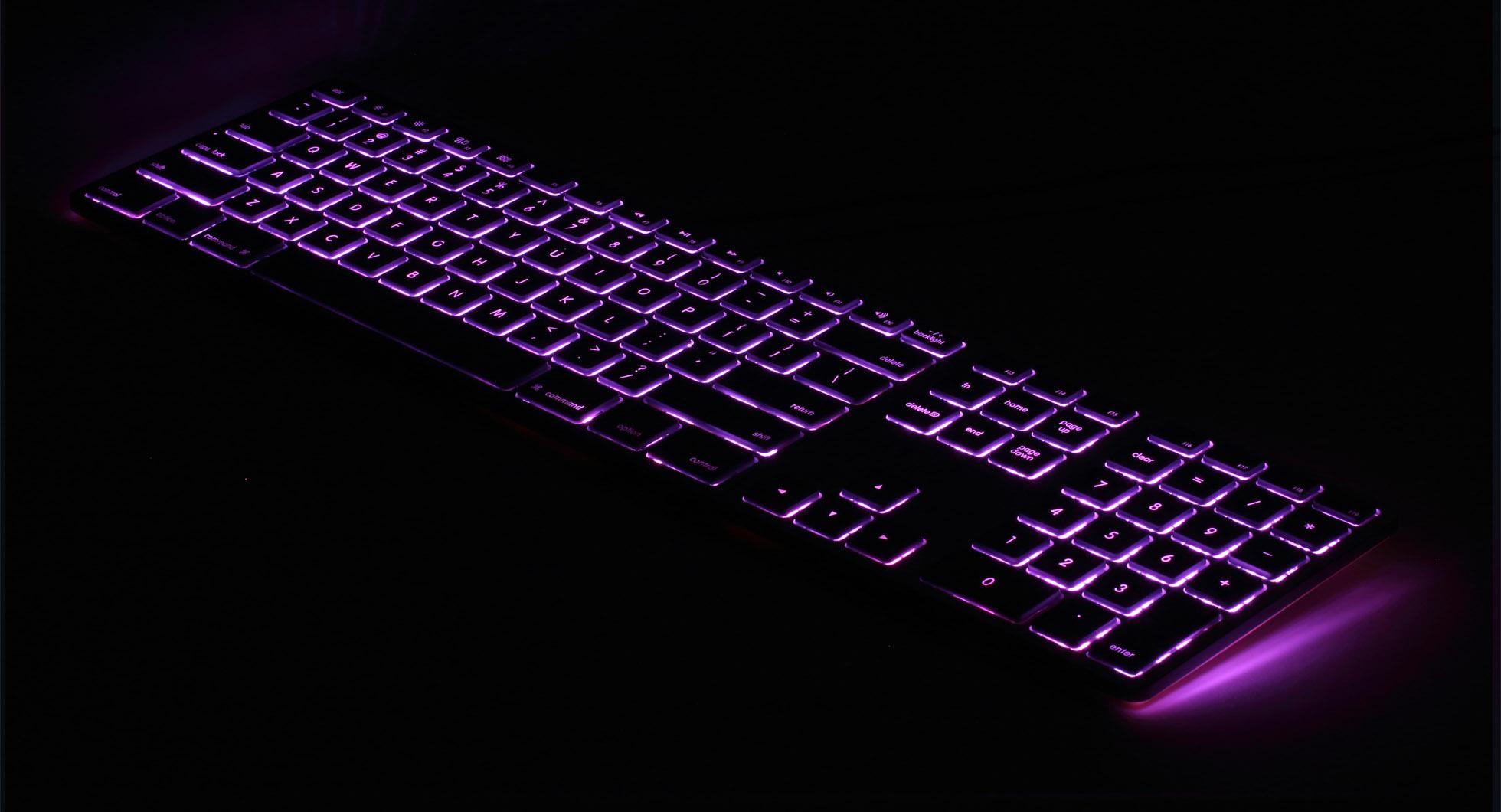Matias aluminum keyboard with RGB backlight DE for PC - Black