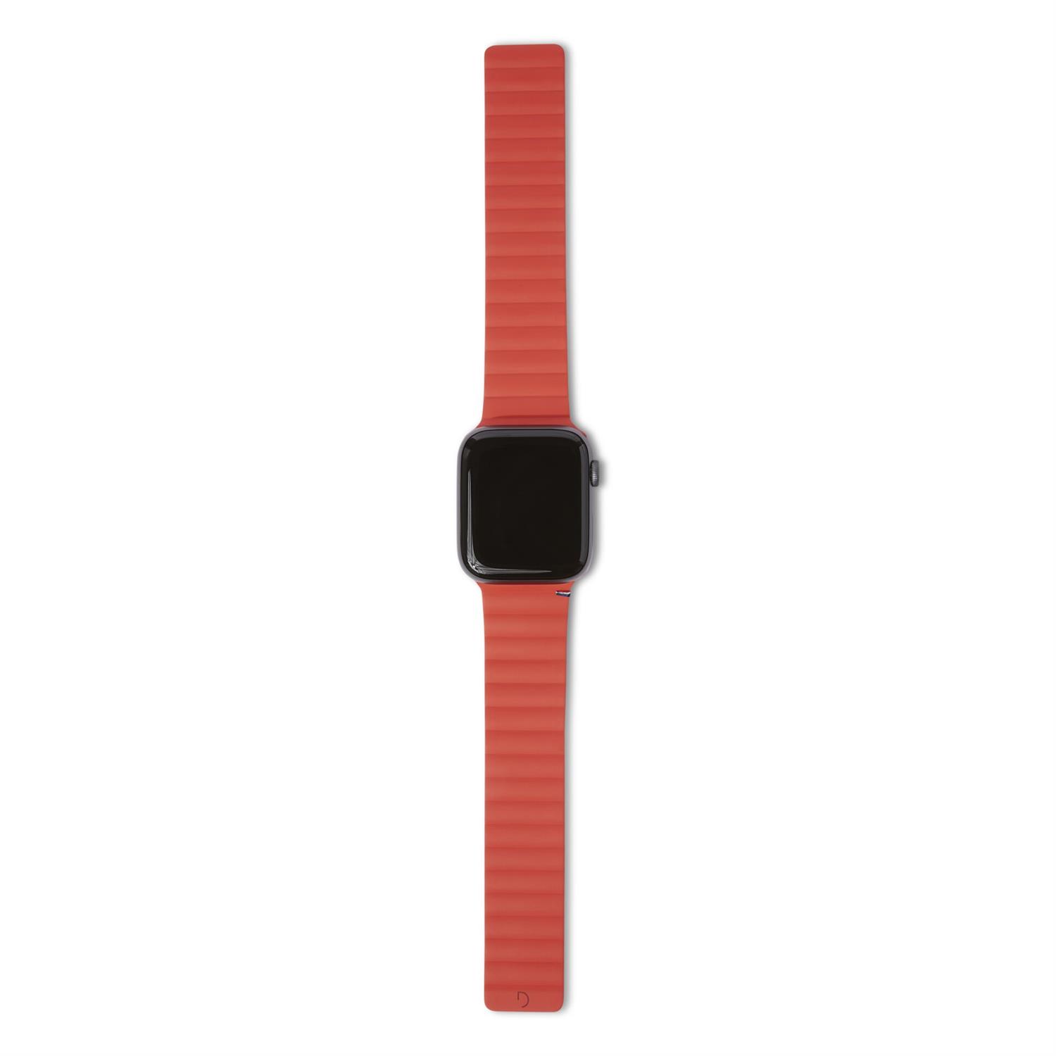 Decoded Silicone Magnetic Traction Strap für Apple Watch 42/44/45 mm - Brick Red