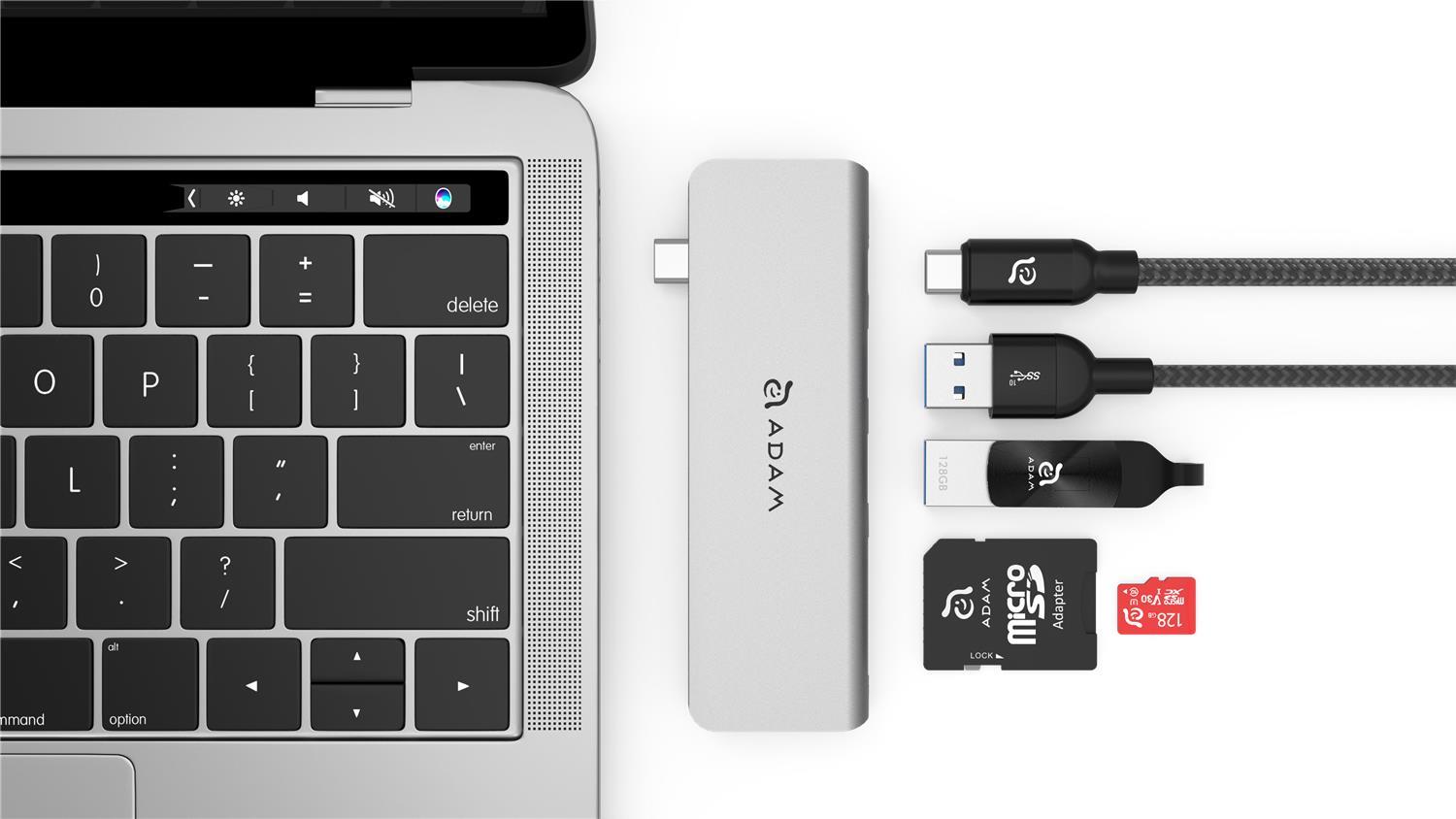 Adam Elements CASA Hub 5E - 5 port USB-C to Card Reader Hub - Grau