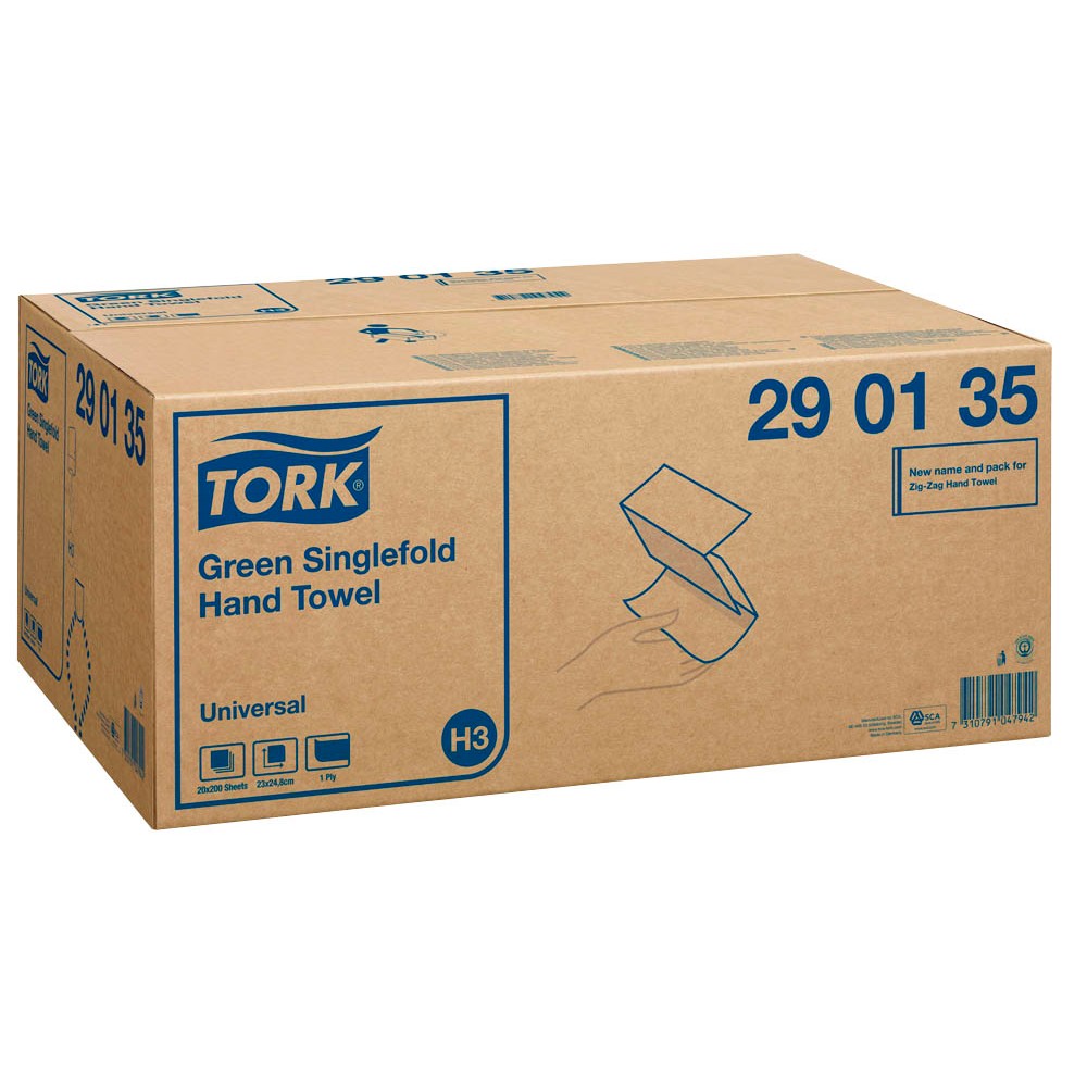 TORK Papierhandtücher 290135 H3 Universal Zick-Zack-Falzung 1-lagig 4.000 Tücher - Grün