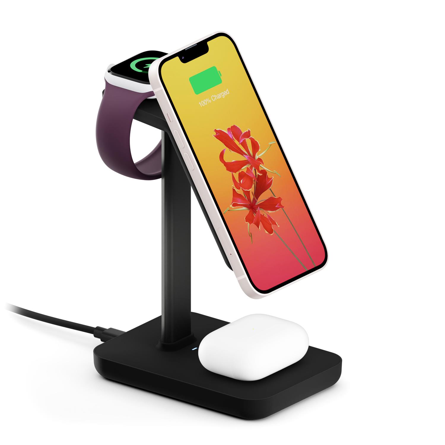 Twelve South HiRise 3: three-in-one wireless charger for iPhone, watch and Bluetooth earphones
