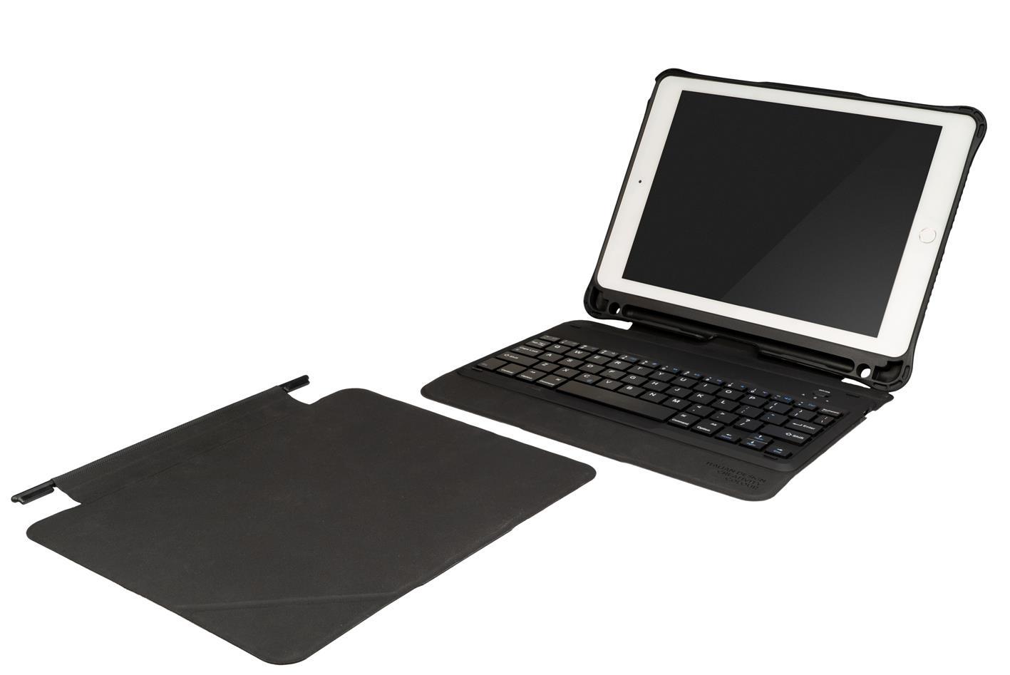 Tucano Tasto für Apple iPad 9.7, Pro 9.7, Air 2 Schutzcase mit Keyboard /abnehmbarem Deckel - Schwarz
