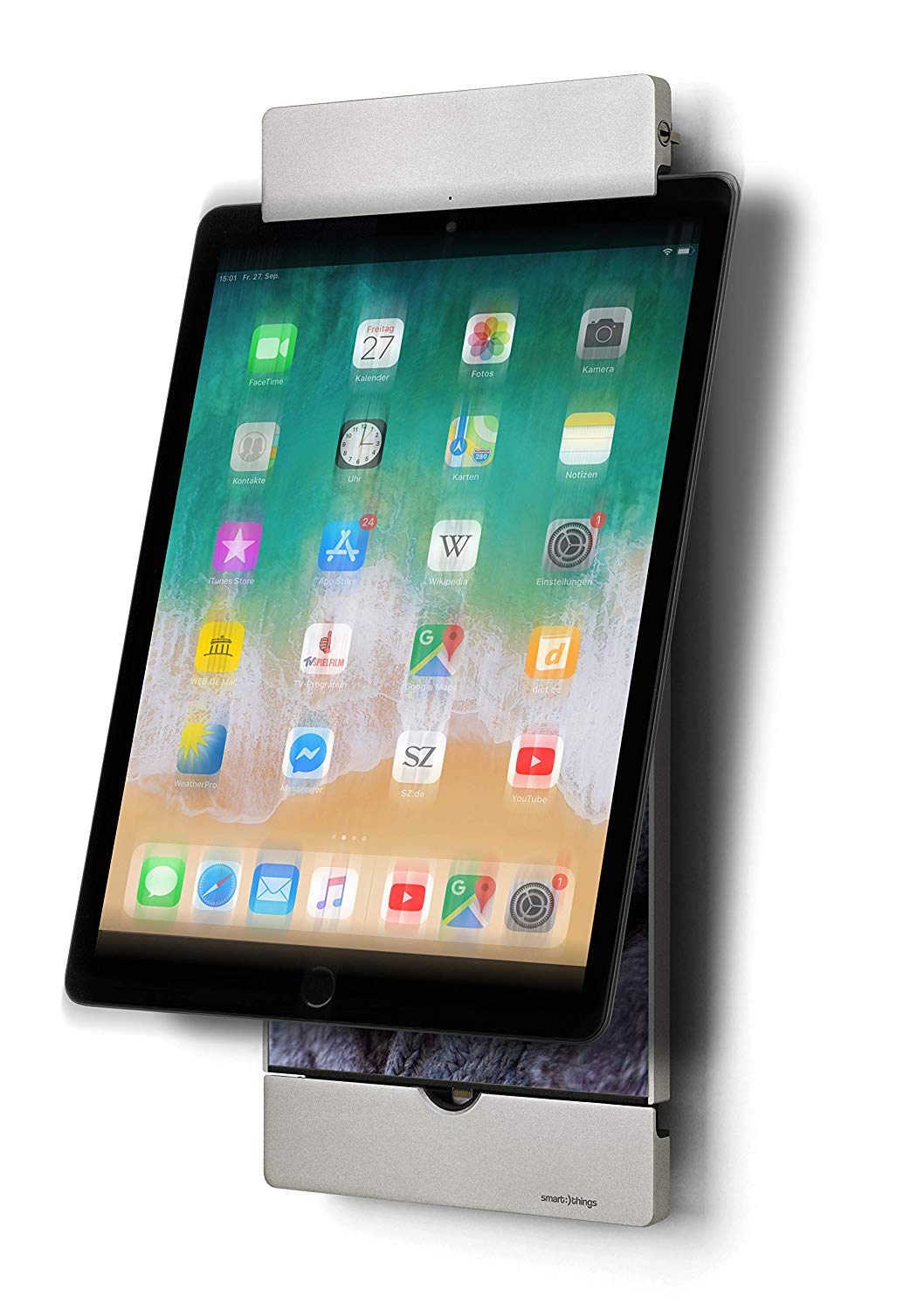 smart things sDock s21 Wandhalterung/Ladestation /Fotorahmen für iPad 10,2 Zoll, iPad Air 3, iPad Pro 10,5 - Silber