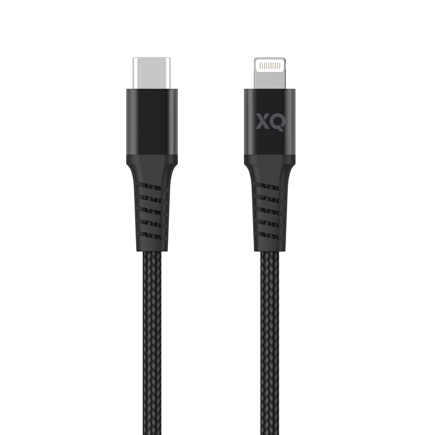 XQISIT Extra Strong Braided Lightning auf USB-C 3.0 - Schwarz