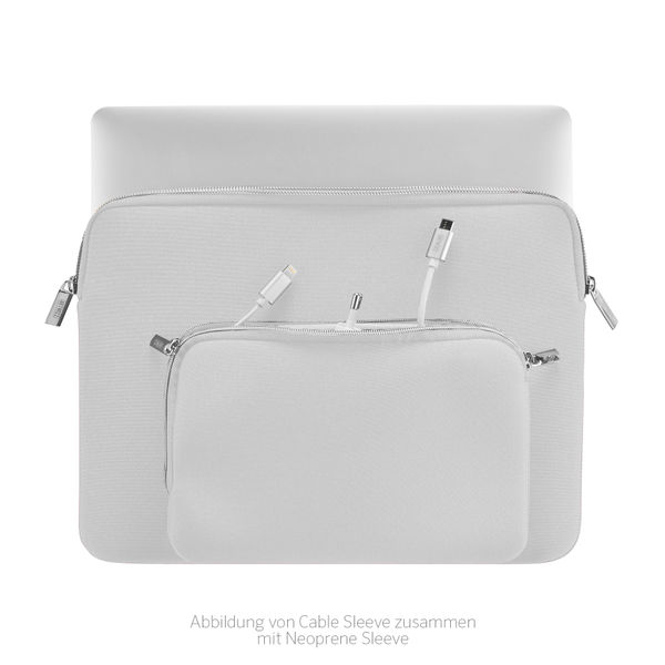 Artwizz Cable Sleeve Organizer - Neopren Tasche für Kabel, Ladegerät - Silber