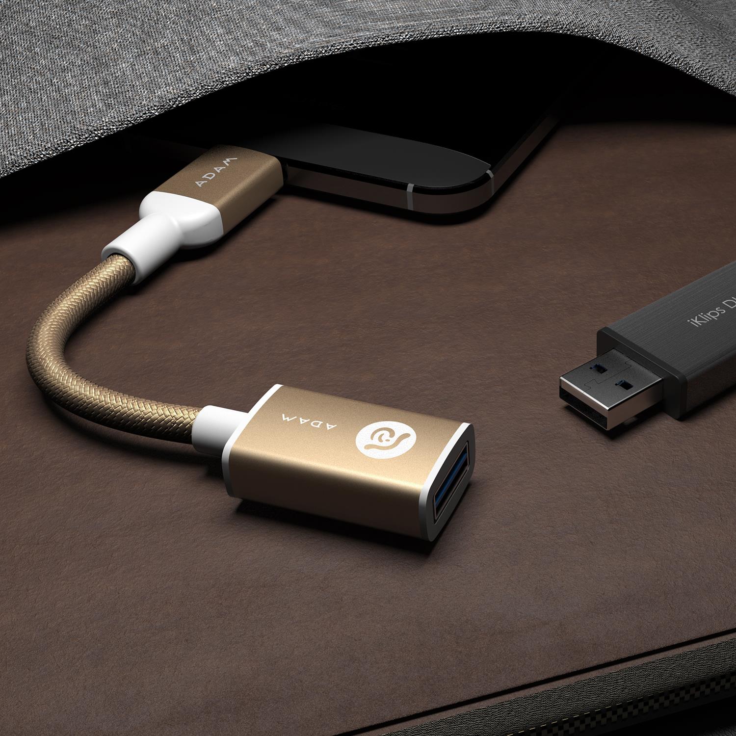 Adam Elements CASA F13 - USB-C to USB Adapter - Gold