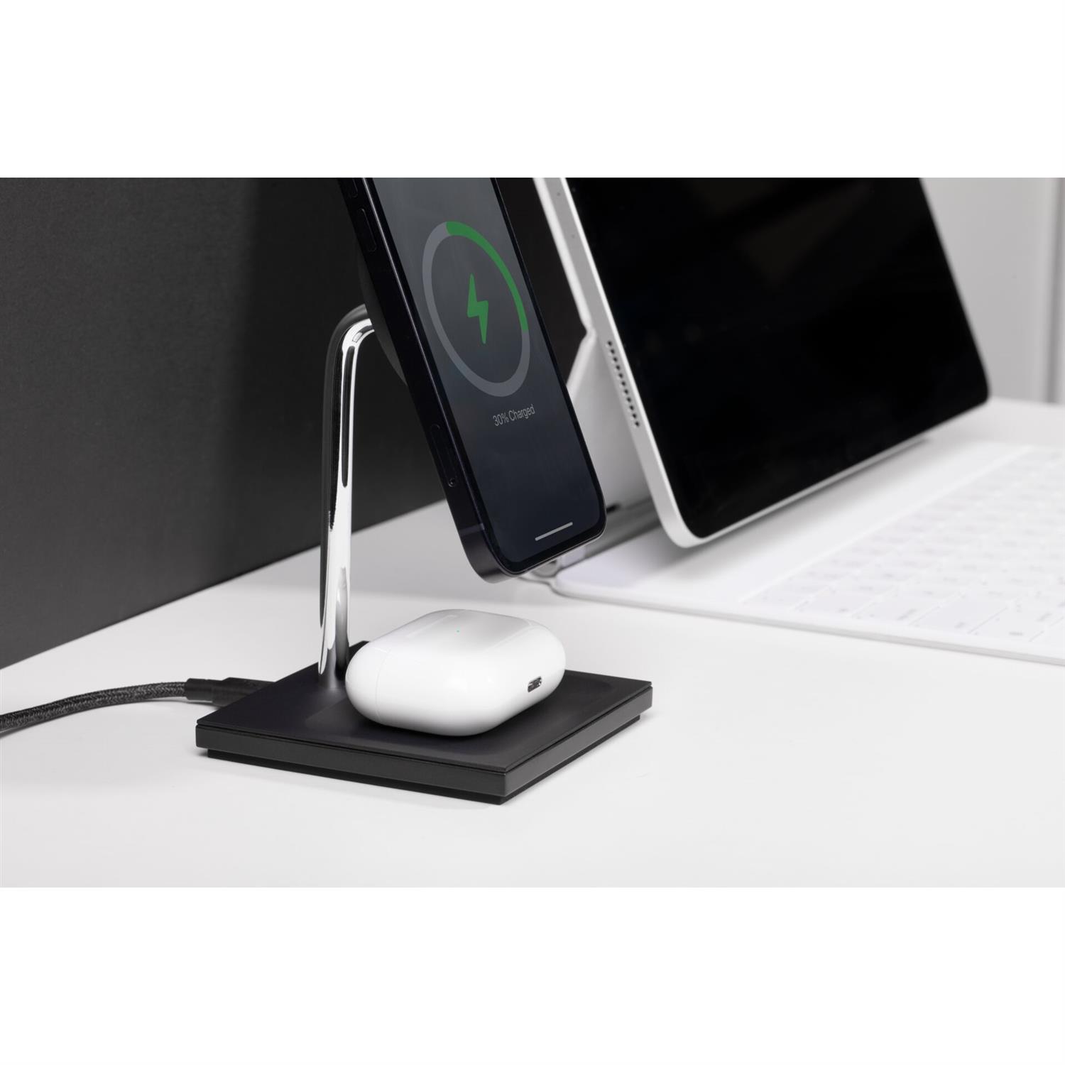 Native Union Snap Magnetic 2-in-1 Wireless Charger - Schwarz