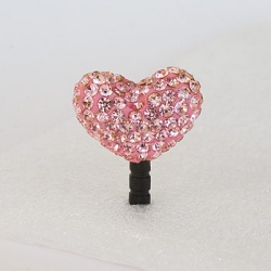 Sushimi Phone Cap pink crystal heart (014)