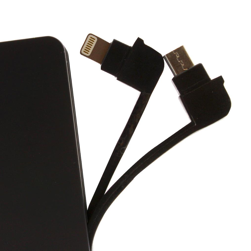 Xqisit Power Bank - Lightning und Micro USB - 1500mAh - Schwarz - Made for iPhone