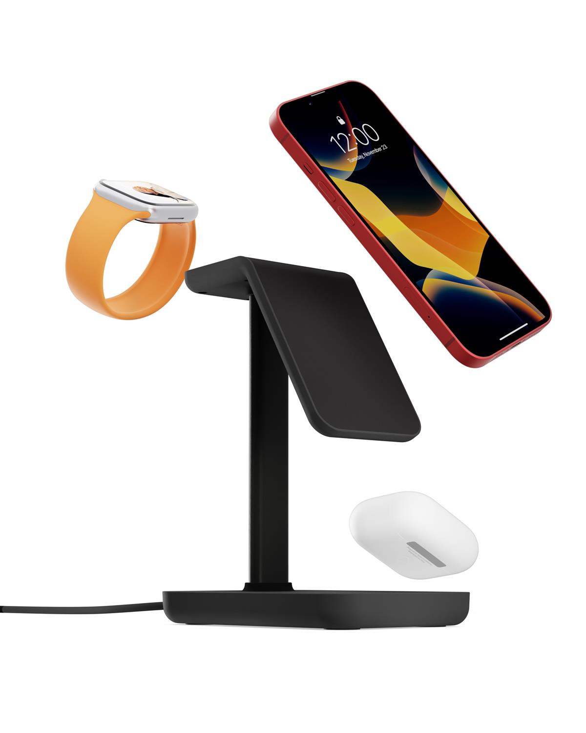 Twelve South HiRise 3: three-in-one wireless charger for iPhone, watch and Bluetooth earphones