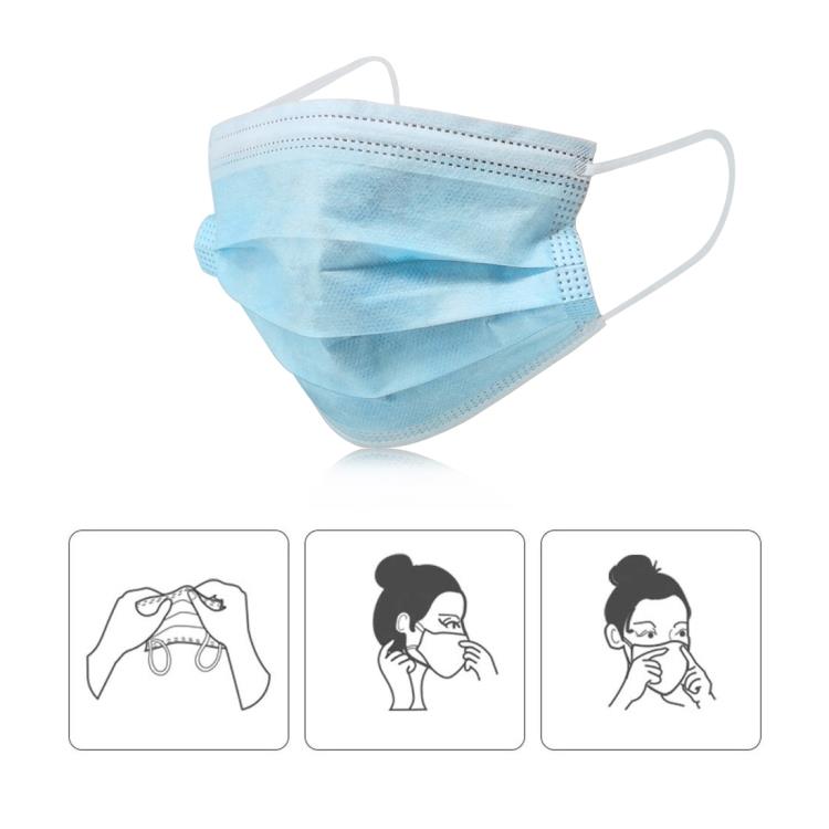 CYOO 10 Stück Einweg Gesichtsmaske Mund und Nasenschutz - Blau
