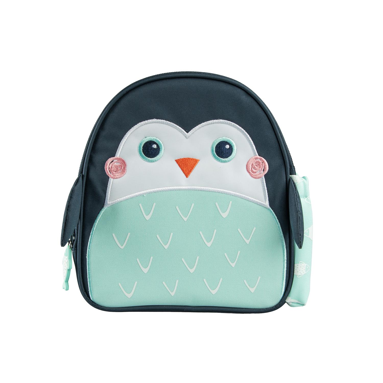 Planet Buddies Penguin Backpack lunch bag  - Schwarz/Blau